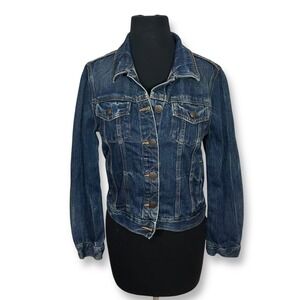 EUC J.Crew Denim Jacket Indigo Blue Jean‎ Jacket Classic Fitted Women's S